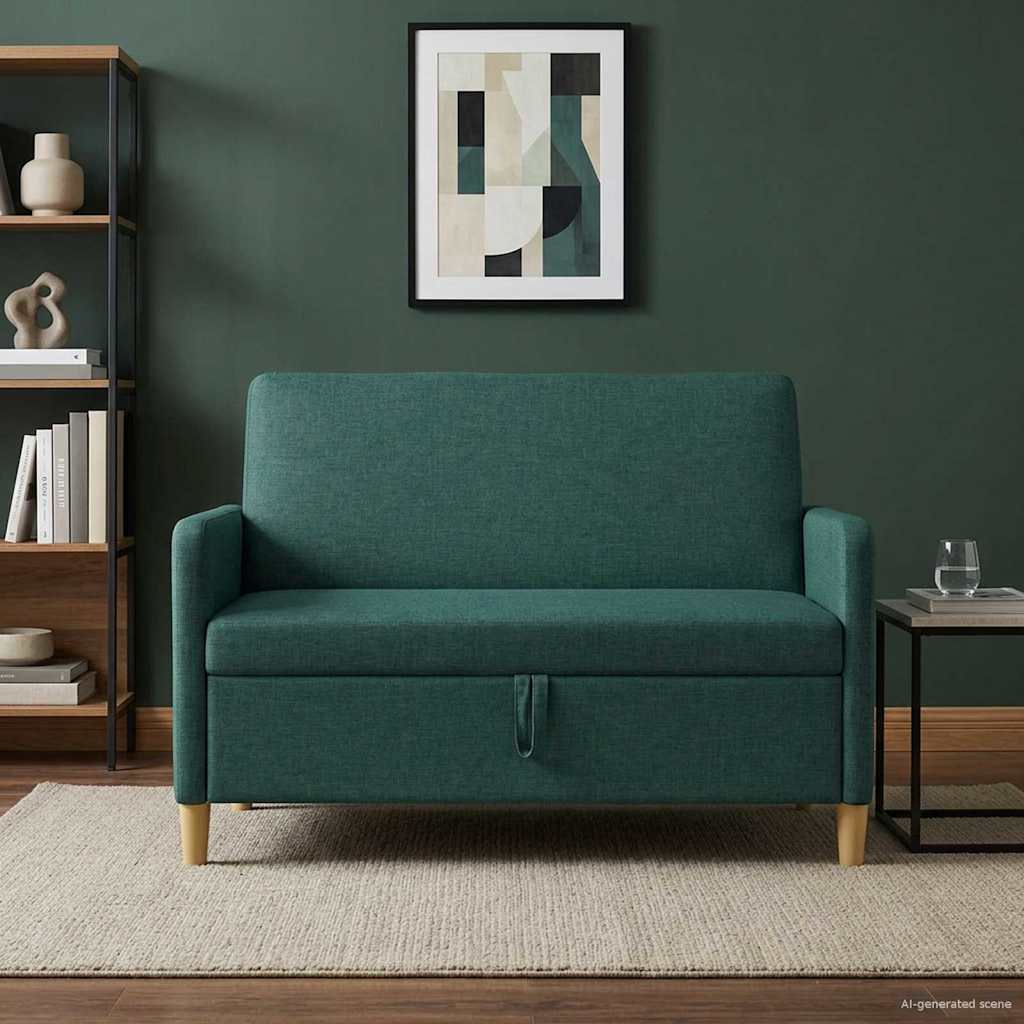 Vidaxl bank met opslag donkergroen 122 x 78 x 87 cm polyester