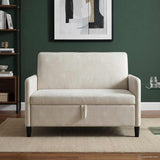 Vidaxl bank met opslag crèmekleurig 122 x 78 x 87 cm polyester