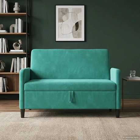 Vidaxl bank met opslag turquoise 122 x 78 x 87 cm polyester
