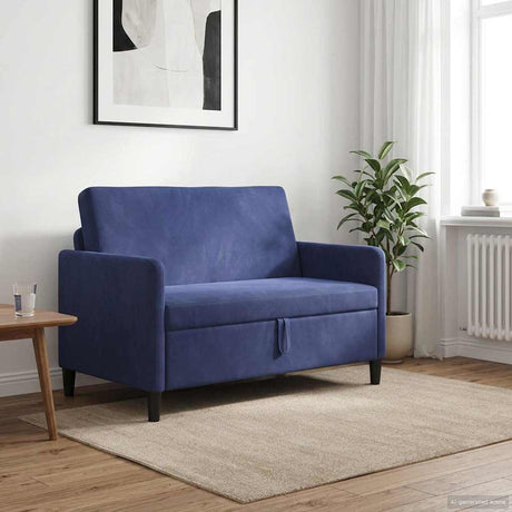 Vidaxl bank met opslag politieblauw 122 x 78 x 87 cm polyester