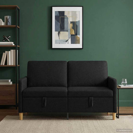 Vidaxl bank met opslag zwart 152 x 78 x 87 cm polyester