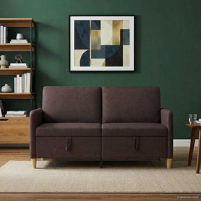 Vidaxl bank met opslag donkerbruin 152 x 78 x 87 cm polyester