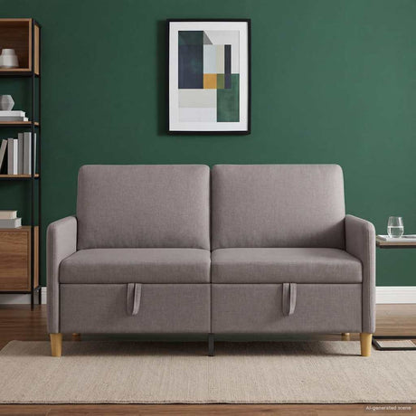 Vidaxl bank met opslag taupe 152 x 78 x 87 cm polyester