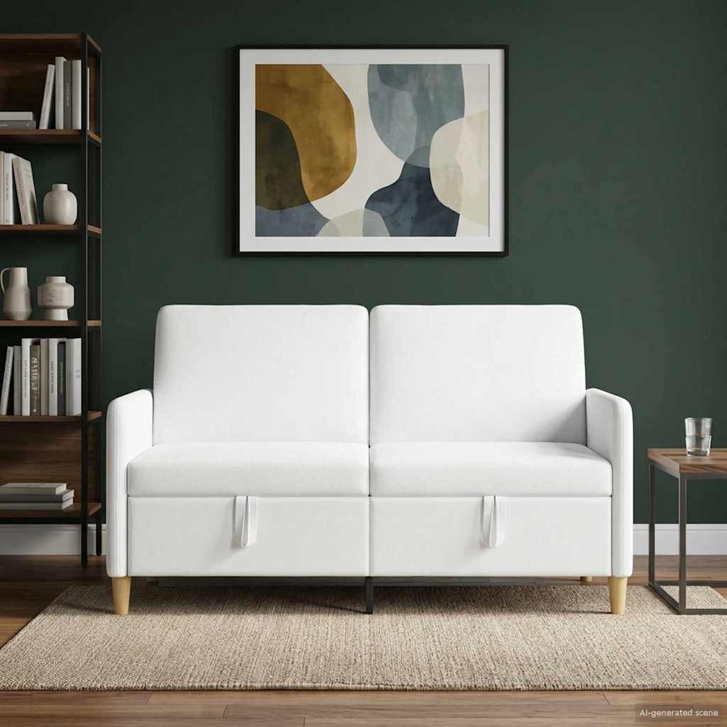 Vidaxl bank met opslag wit 152 x 78 x 87 cm polyester