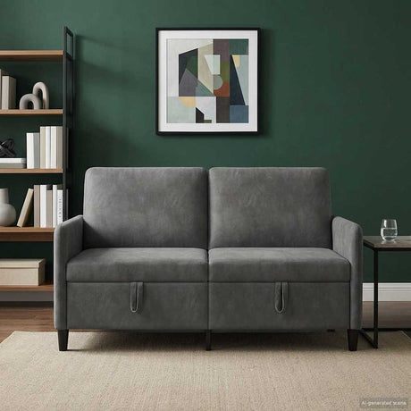 Vidaxl bank met opslag donkergrijs 152 x 78 x 87 cm polyester