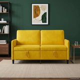 Vidaxl bank met opslag geel 152 x 78 x 87 cm polyester