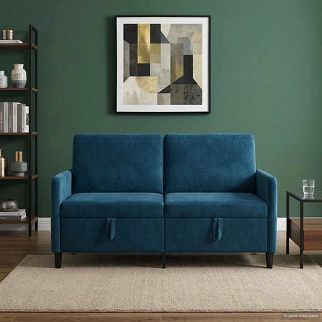 Vidaxl bank met opslag blauw 152 x 78 x 87 cm polyester