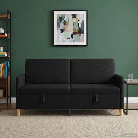 Vidaxl bank met opslag zwart 172 x 78 x 87 cm polyester