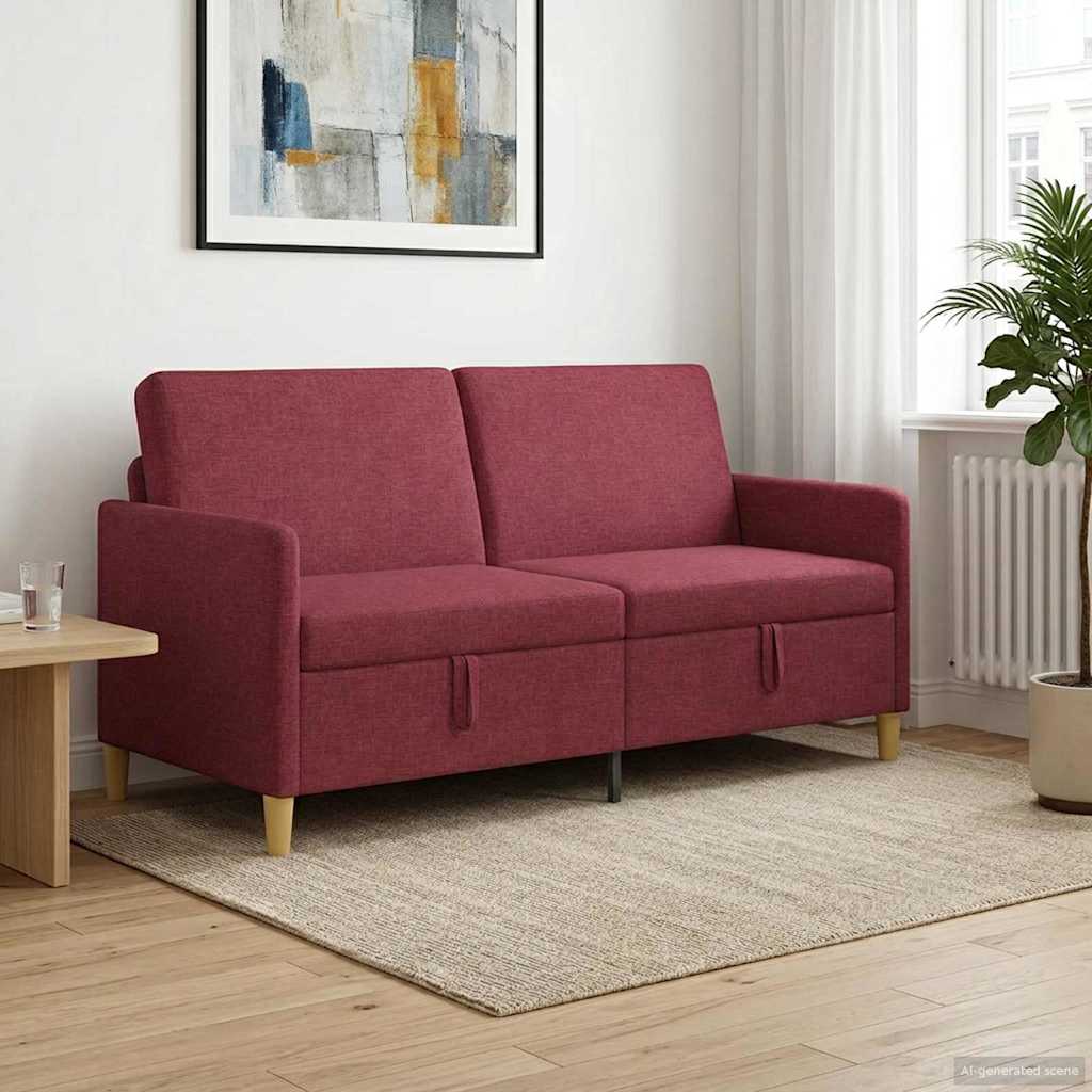 Vidaxl bank met opslag wijnrood 172 x 78 x 87 cm polyester