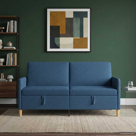 Vidaxl bank met opslag blauw 172 x 78 x 87 cm polyester