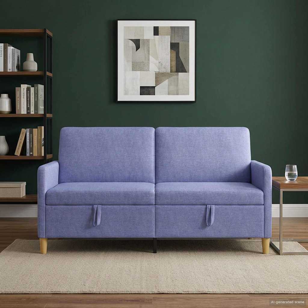 Vidaxl bank met opslag jeans blauw 172 x 78 x 87 cm polyester