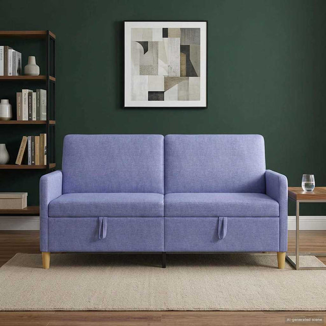 Vidaxl bank met opslag jeans blauw 172 x 78 x 87 cm polyester