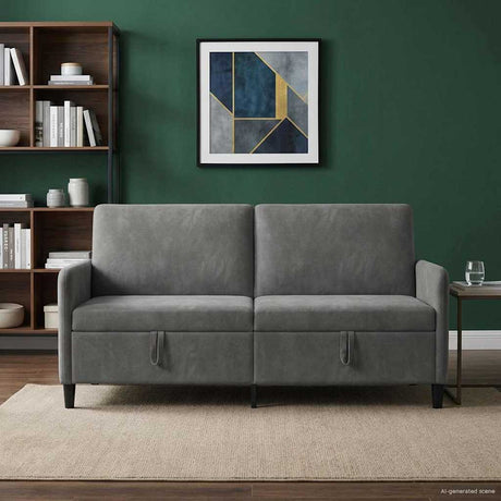 Vidaxl bank met opslag donkergrijs 172 x 78 x 87 cm polyester