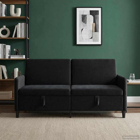 Vidaxl bank met opslag zwart 172 x 78 x 87 cm polyester