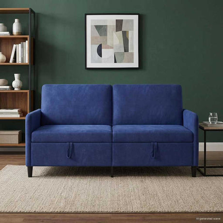 Vidaxl bank met opslag politieblauw 172 x 78 x 87 cm polyester
