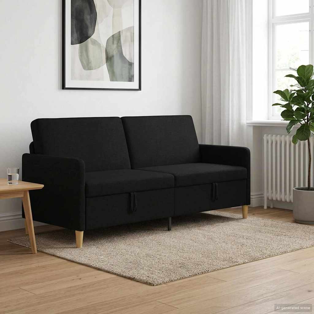 Vidaxl bank met opslag zwart 192 x 78 x 87 cm polyester