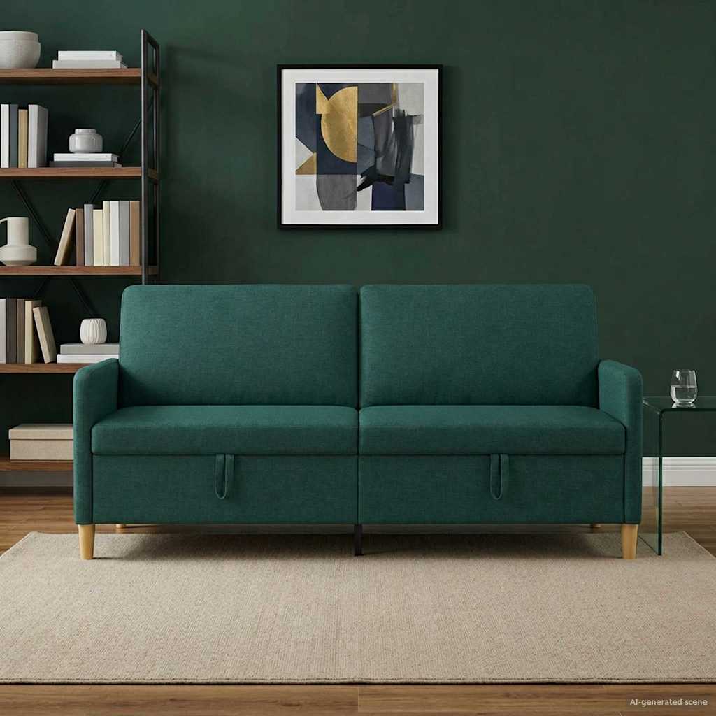 Vidaxl bank met opslag donkergroen 192 x 78 x 87 cm polyester