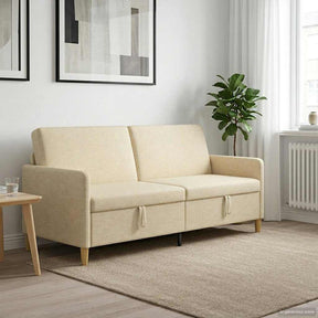 Vidaxl bank met opslag crèmekleurig 192 x 78 x 87 cm polyester