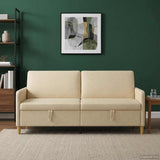 Vidaxl bank met opslag crèmekleurig 192 x 78 x 87 cm polyester