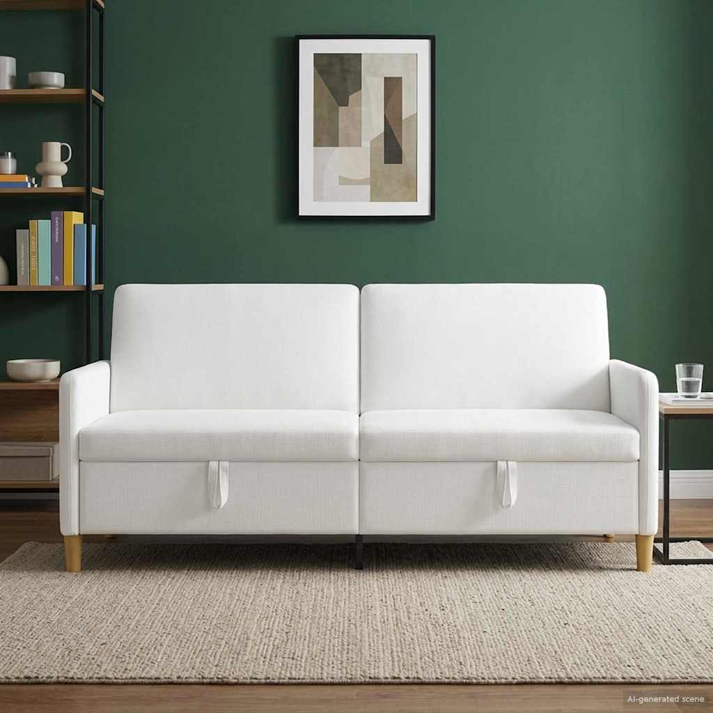 Vidaxl bank met opslag wit 192 x 78 x 87 cm polyester