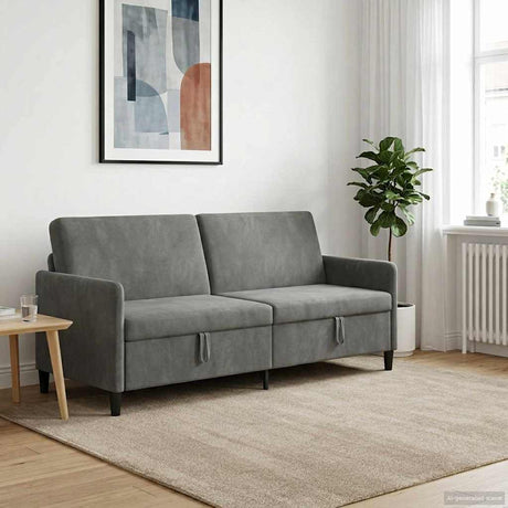Vidaxl bank met opslag donkergrijs 192 x 78 x 87 cm polyester