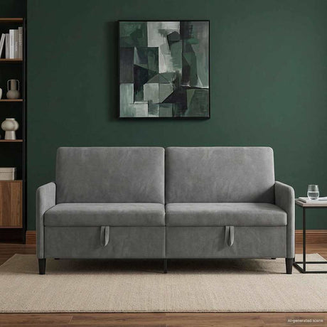 Vidaxl bank met opslag donkergrijs 192 x 78 x 87 cm polyester