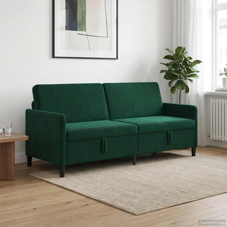 Vidaxl bank met opslag donkergroen 192 x 78 x 87 cm polyester