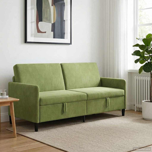 Vidaxl bank met opslag lichtgroen 192 x 78 x 87 cm polyester