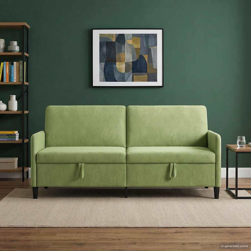 Vidaxl bank met opslag lichtgroen 192 x 78 x 87 cm polyester