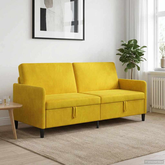 Vidaxl bank met opslag geel 192 x 78 x 87 cm polyester