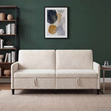 Vidaxl bank met opslag crèmekleurig 192 x 78 x 87 cm polyester
