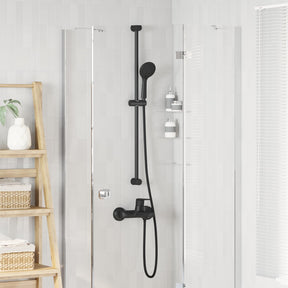 Vidaxl doucheset zwart 150 cm roestvrij staal