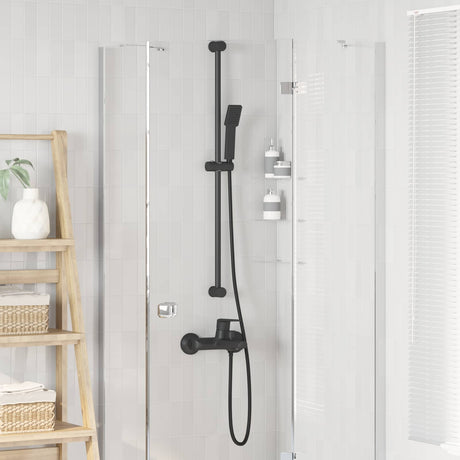Vidaxl doucheset zwart 150 cm roestvrij staal