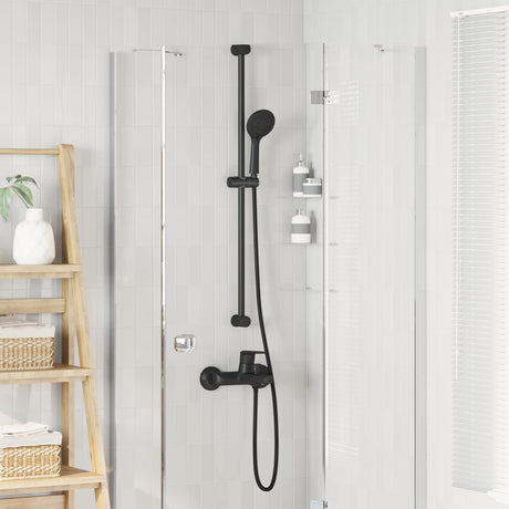 Vidaxl douchesysteem set zwart 100 cm roestvrij staal
