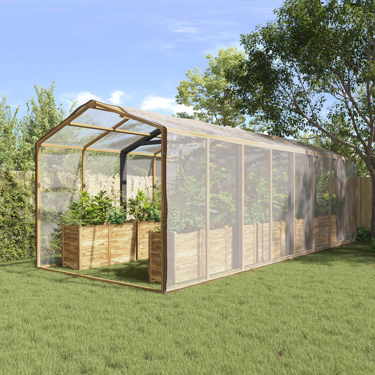 Vidaxl plantenhoes doorzichtig 6 x 8 m pe