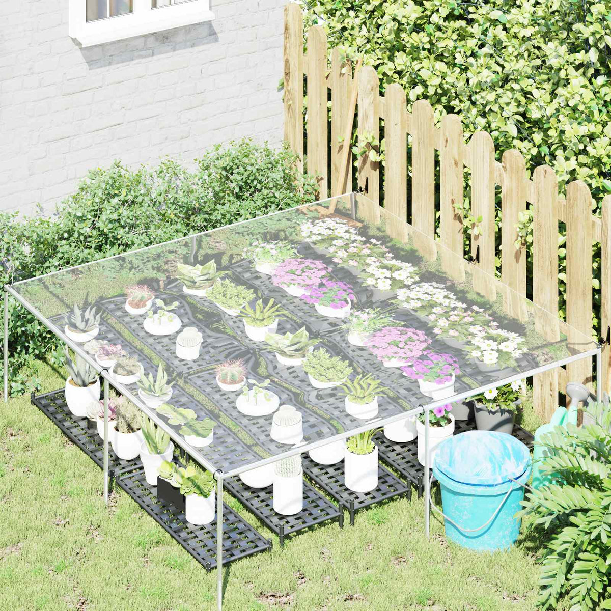 Vidaxl plantenhoes transparant 2 x 2 m pvc