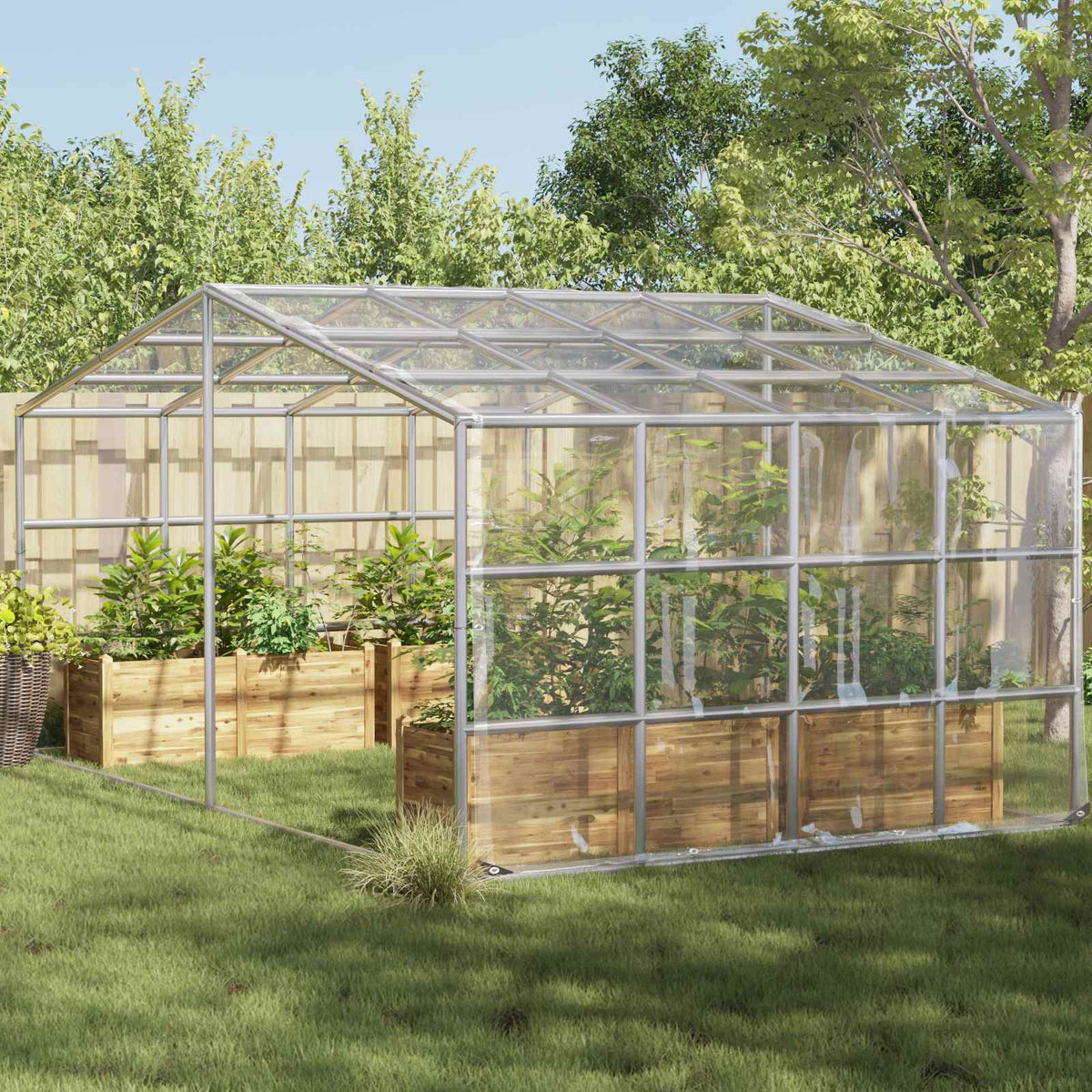 Vidaxl plantenhoes transparant 4 x 10 m pvc