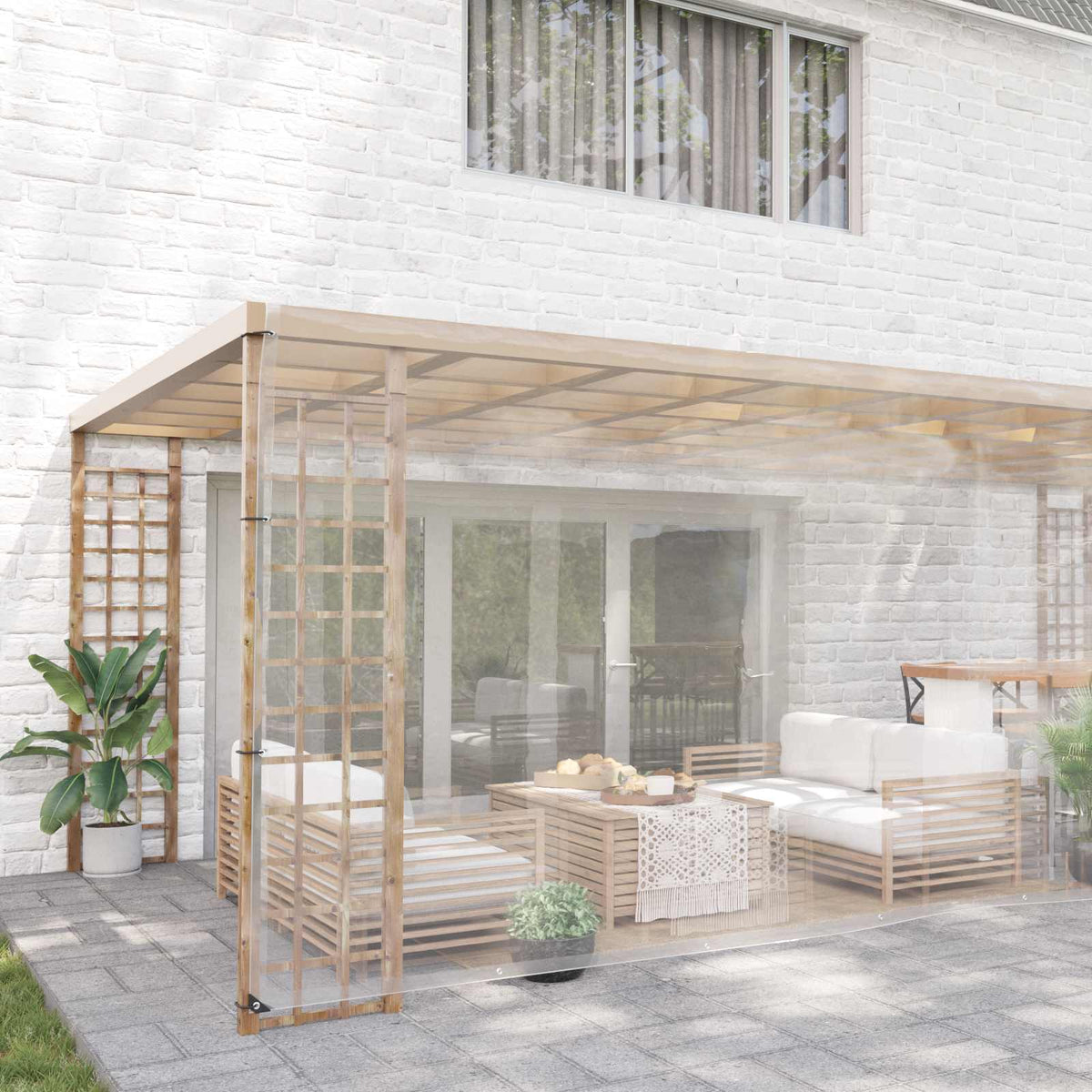 Vidaxl plantenhoes transparant 6 x 6 m pvc