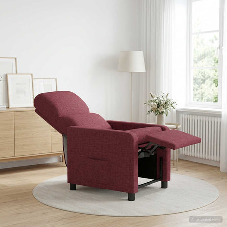 Vidaxl relaxfauteuil wijnrood stof