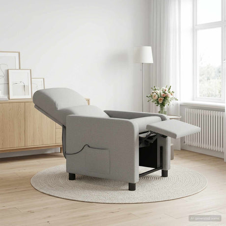 Vidaxl massage recliner wolkengrijs stof