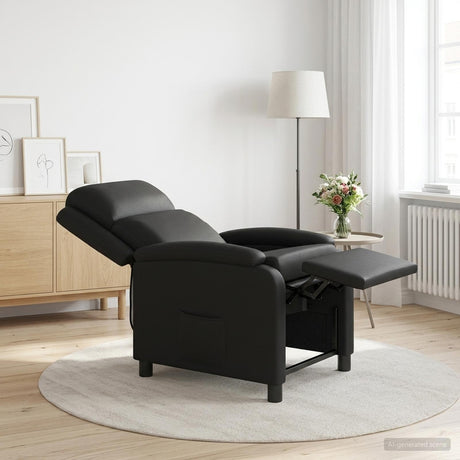 Vidaxl relaxfauteuil zwart kunstleer