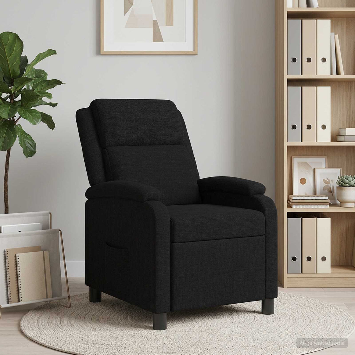 Vidaxl relaxfauteuil zwart stof