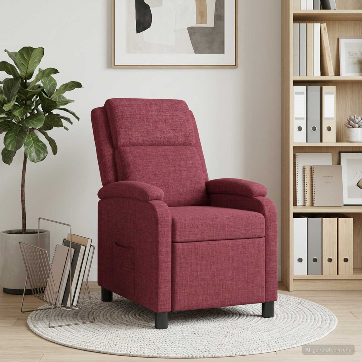 Vidaxl relaxfauteuil wijnrood stof