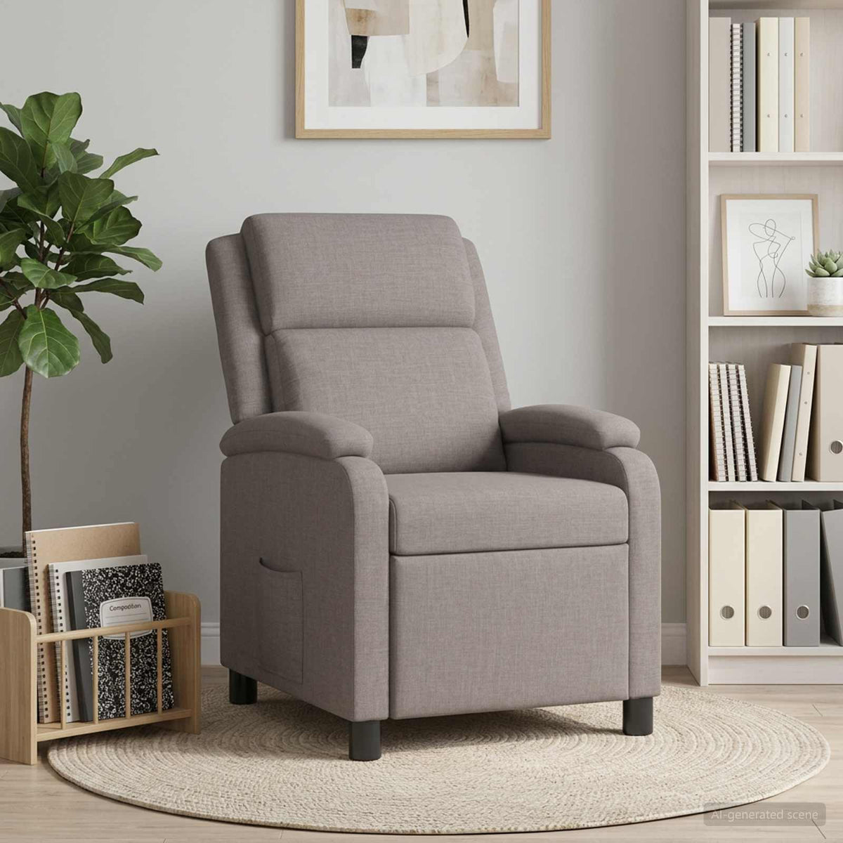 Vidaxl relaxfauteuil taupe stof