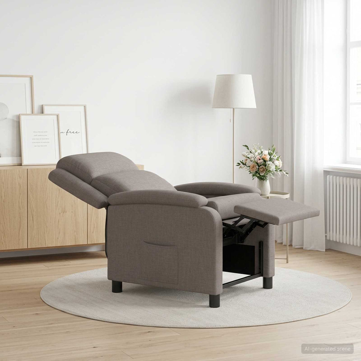 Vidaxl relaxfauteuil taupe stof