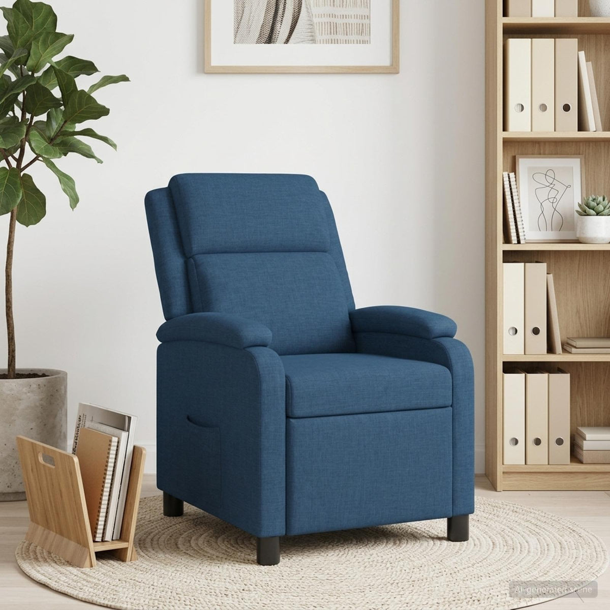 Vidaxl relaxfauteuil blauw stof