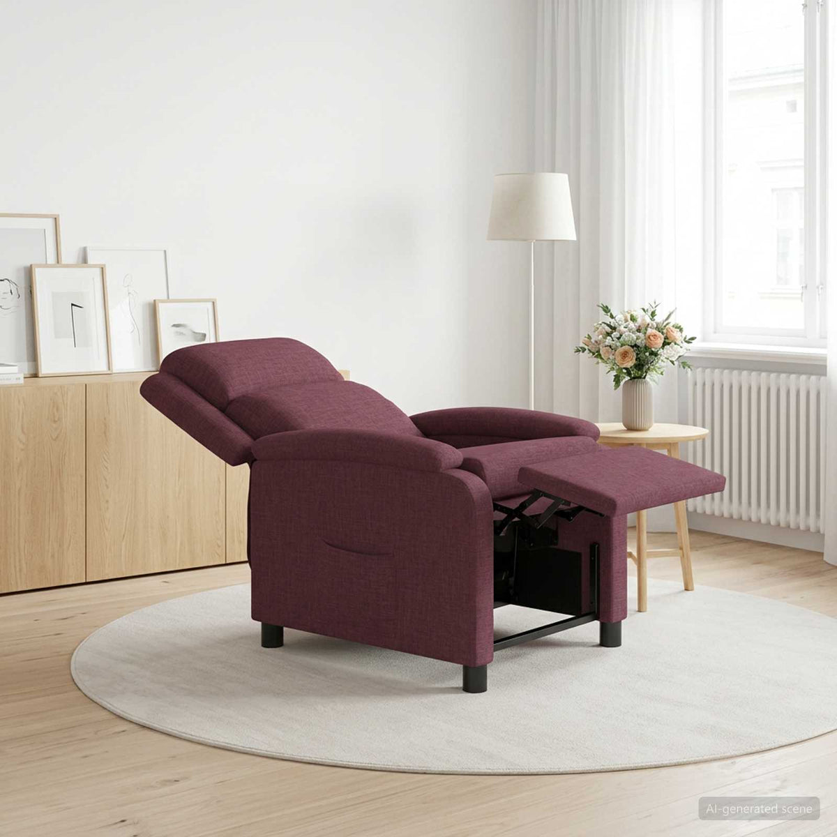 Vidaxl relaxfauteuil paars stof