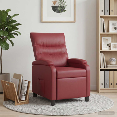Vidaxl relaxfauteuil wijnrood kunstleer