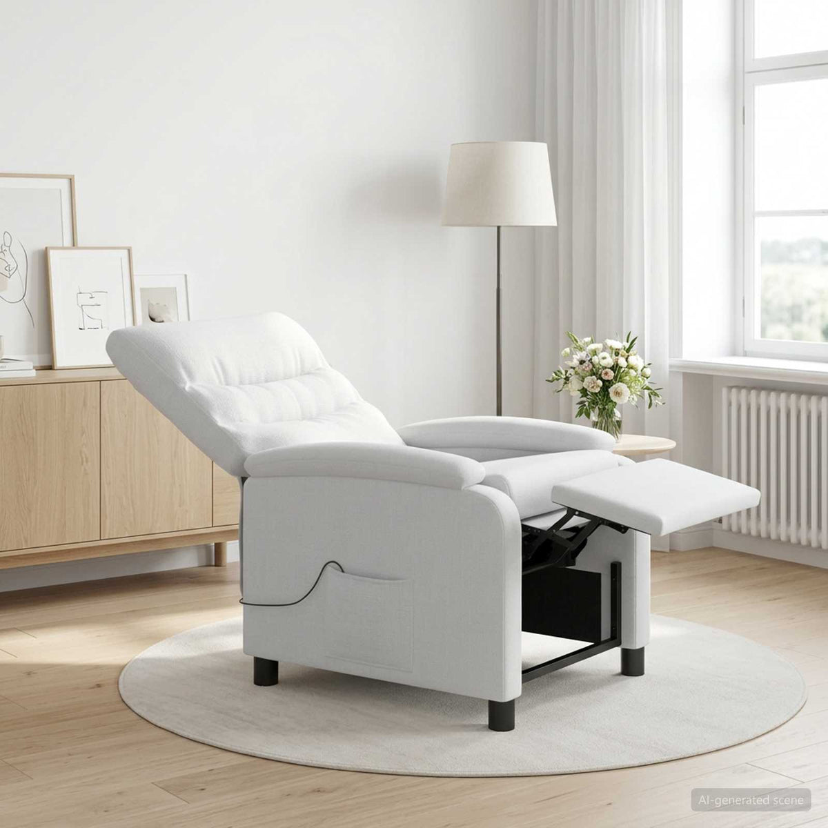 Vidaxl massage recliner wit stof