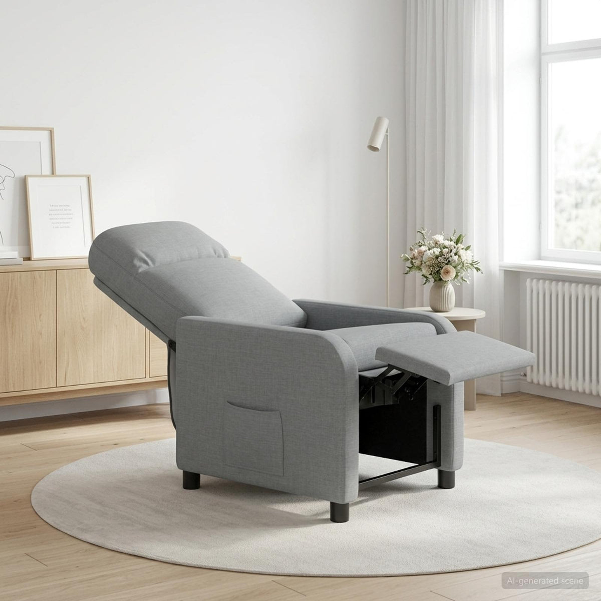 Vidaxl relaxfauteuil lichtgrijs stof